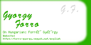 gyorgy forro business card